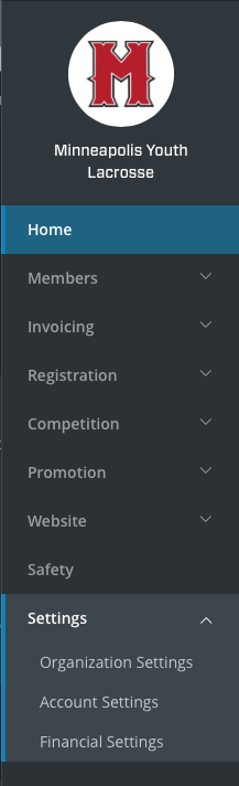 SportsEngine HQ Navigation