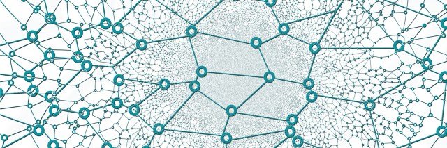 Illustrations of blue connecting lines - looks like nerves 